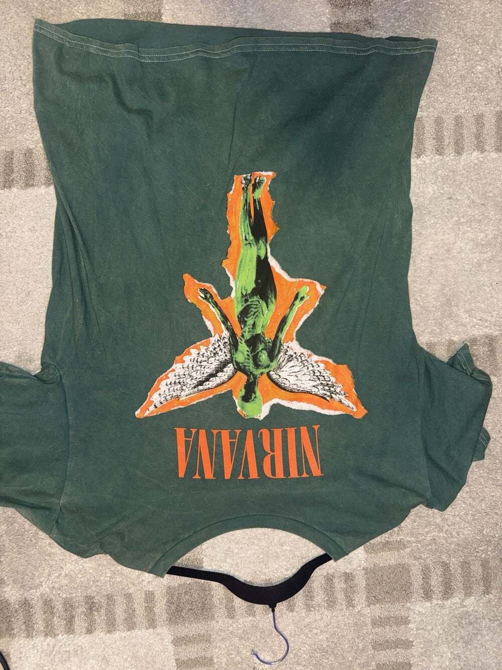 Nirvana Graphic T-Shirt Size L Green Angel Band Tee